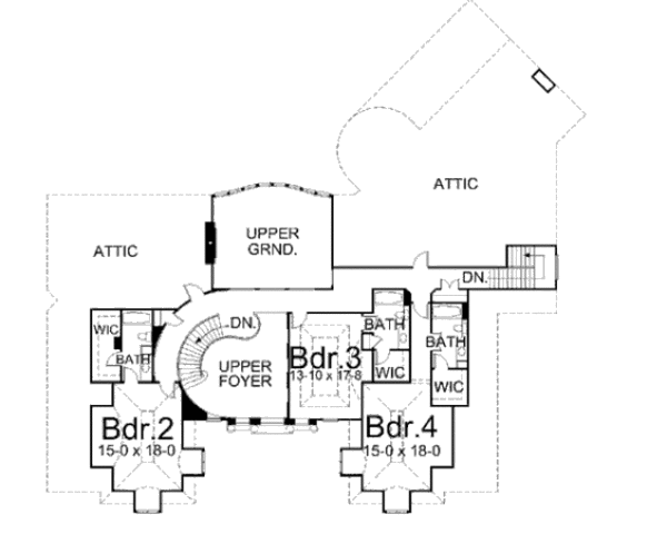 European Floor Plan - Upper Floor Plan #119-117