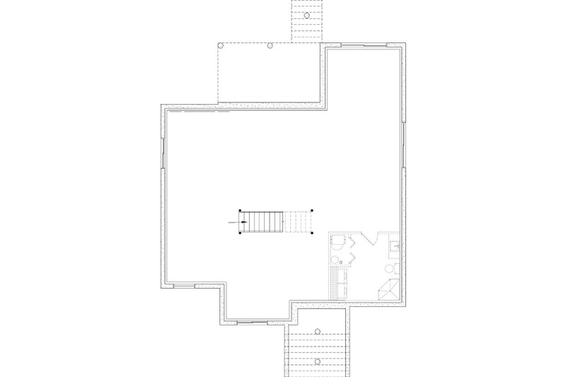 House Design - Floor Plan - Lower Floor for Bungalow House Plan #23-2828 - 2 bed, 1.5 bath