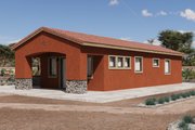 Adobe / Southwestern Style House Plan - 2 Beds 2 Baths 909 Sq/Ft Plan #1106-97 Exterior 