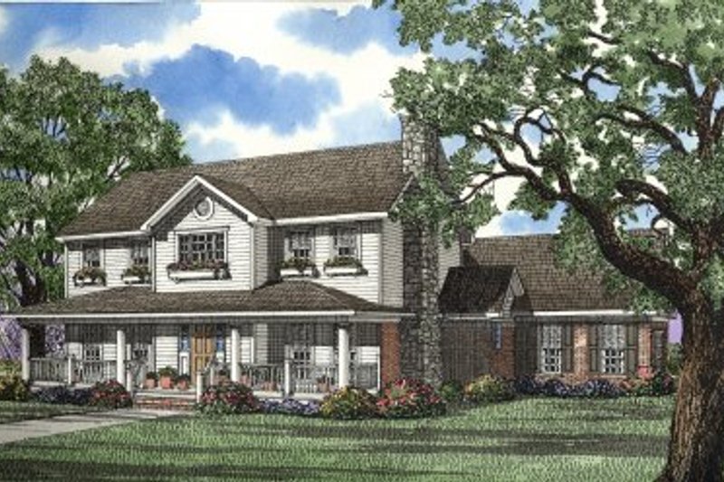 Dream House Plan - Country Exterior - Front Elevation Plan #17-296