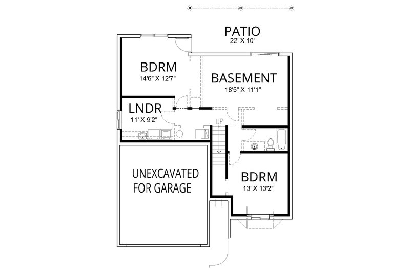 Dream House Plan - Floor Plan - Lower Floor for Craftsman House Plan #112-317 - 3 bed, 2.5 bath