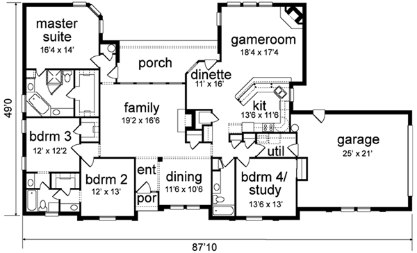 Traditional Floor Plan - Main Floor Plan #84-168