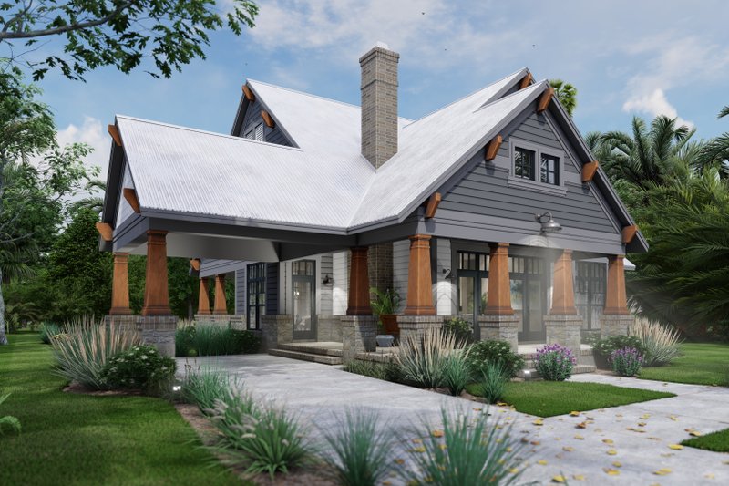 Dream House Plan - Exterior - Front Elevation 8 for Bungalow House Plan #120-279 - 3 bed, 2 bath