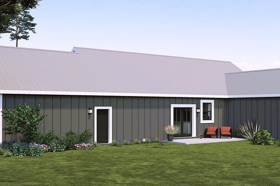 Exterior - Rear Elevation for Farmhouse House Plan #44-280 - 4 bed, 2 bath