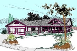 Ranch Exterior - Front Elevation Plan #60-418