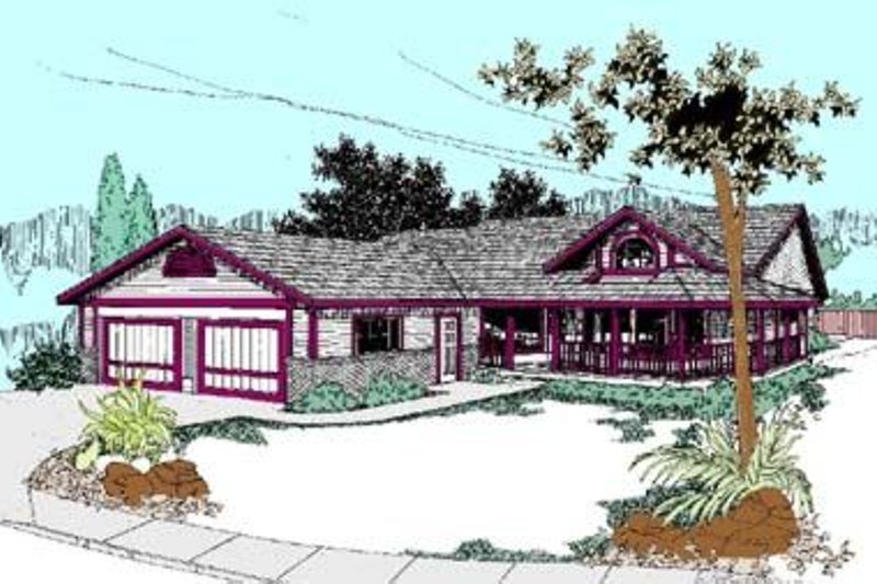 Dream House Plan - Ranch Exterior - Front Elevation Plan #60-418
