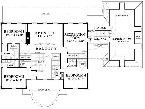 Dream House Plan - Traditional Floor Plan - Upper Floor Plan #137-292