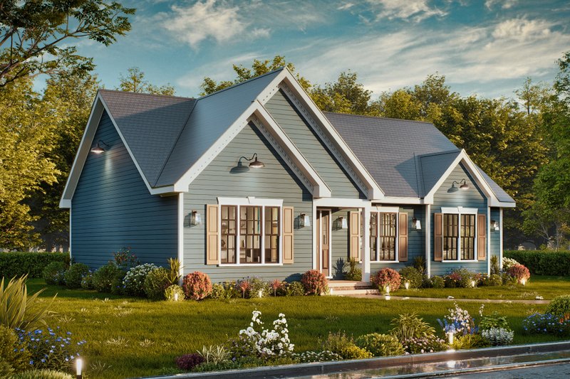 Dream House Plan - Exterior - Front Elevation 4 for Traditional House Plan #54-606 - 3 bed, 2 bath
