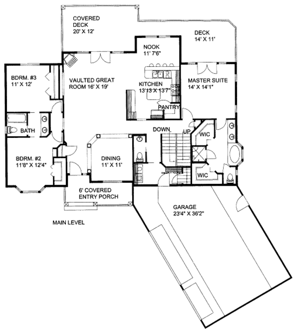 Dream House Plan - Bungalow Floor Plan - Main Floor Plan #117-696