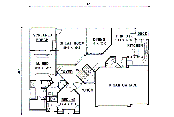 Traditional Floor Plan - Main Floor Plan #67-350