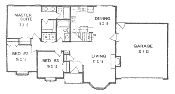 Home Plan - Ranch Floor Plan - Main Floor Plan #58-111
