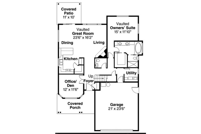 Home Plan - Floor Plan - Main Floor for Craftsman House Plan #124-820 - 3 bed, 2.5 bath