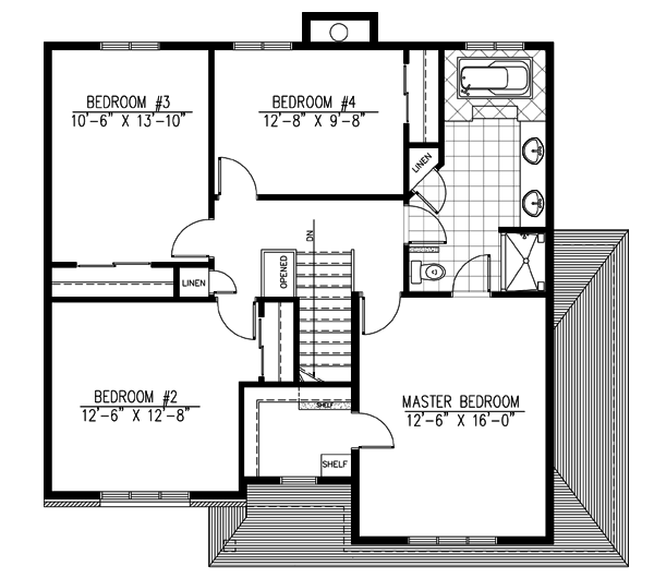 European Floor Plan - Upper Floor Plan #138-197