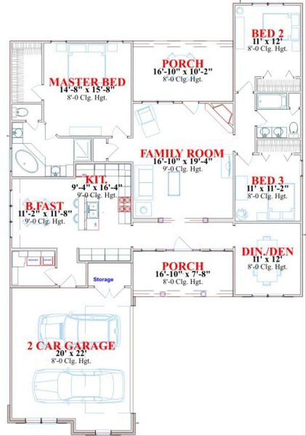 Traditional Floor Plan - Main Floor Plan #63-161