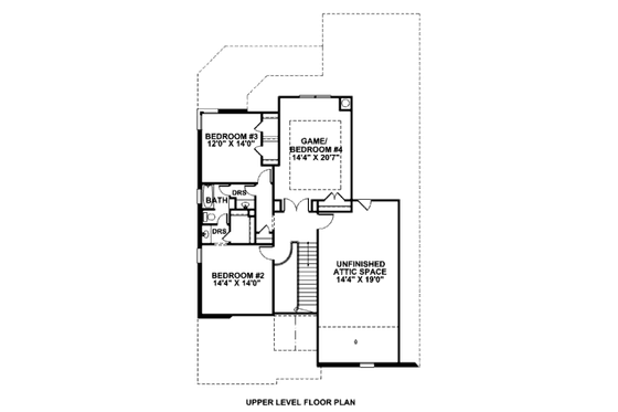 Floor Plan - Upper Floor for European House Plan #141-295 - 3 bed, 2.5 bath