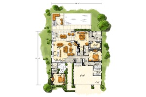 Floor Plan - Main Floor for Contemporary House Plan #942-49 - 3 bed, 3.5 bath