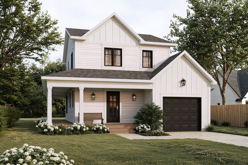 House Blueprint - Farmhouse Exterior - Front Elevation Plan #23-2036