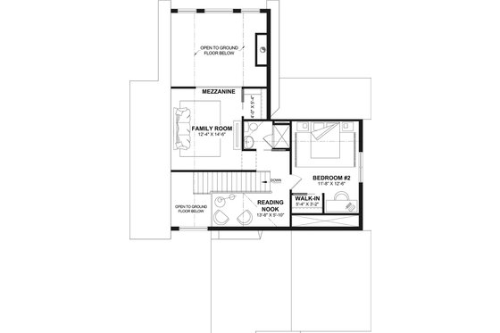 Floor Plan - Upper Floor for Cottage House Plan #23-2904 - 3 bed, 1.5 bath