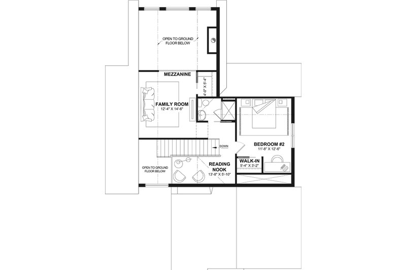Architectural House Design - Floor Plan - Upper Floor for Cottage House Plan #23-2904 - 3 bed, 1.5 bath