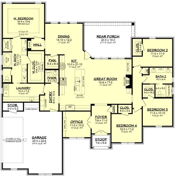 Country Floor Plan - Main Floor Plan #430-143