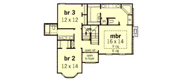 European Floor Plan - Upper Floor Plan #16-205
