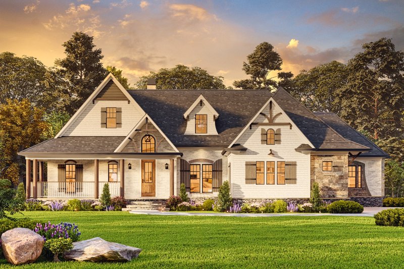 Home Plan - Exterior - Front Elevation 4 for Craftsman House Plan #54-257 - 3 bed, 2.5 bath
