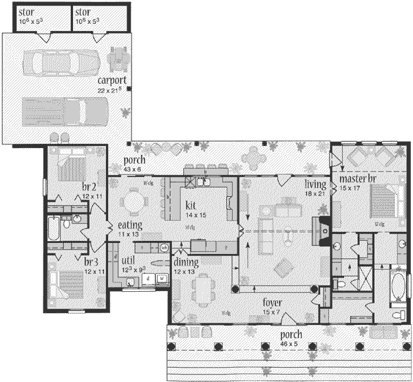 European Floor Plan - Main Floor Plan #36-338