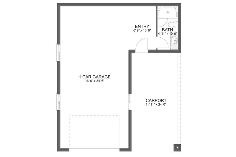 House Design - Floor Plan - Main Floor for Traditional House Plan #1060-295, 1 bath