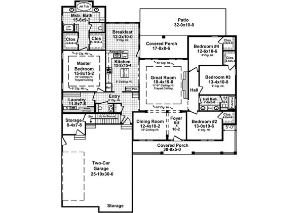 Home Plan - Country Floor Plan - Main Floor Plan #21-378