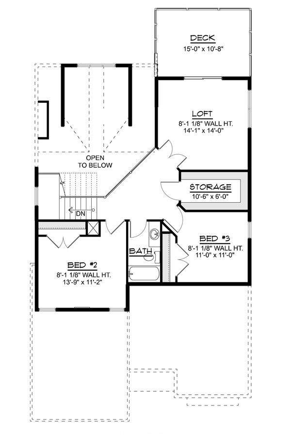House Design - Floor Plan - Upper Floor for Traditional House Plan #1064-480 - 3 bed, 2.5 bath