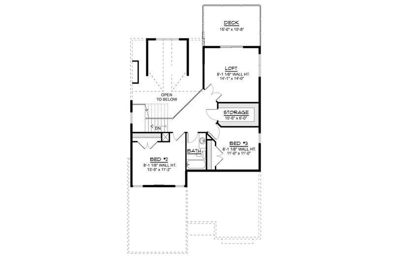 House Design - Floor Plan - Upper Floor for Traditional House Plan #1064-480 - 3 bed, 2.5 bath