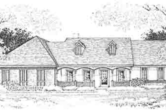 Exterior - Front Elevation for Southern House Plan #45-285 - 3 bed, 2 bath