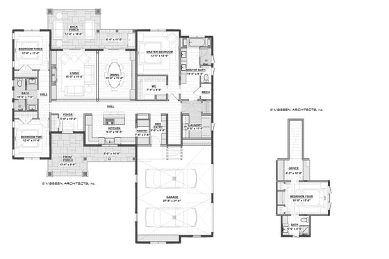 Floor Plan - Main Floor for Ranch House Plan #928-358 - 4 bed, 3 bath