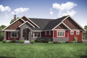 Ranch Exterior - Front Elevation Plan #124-1106