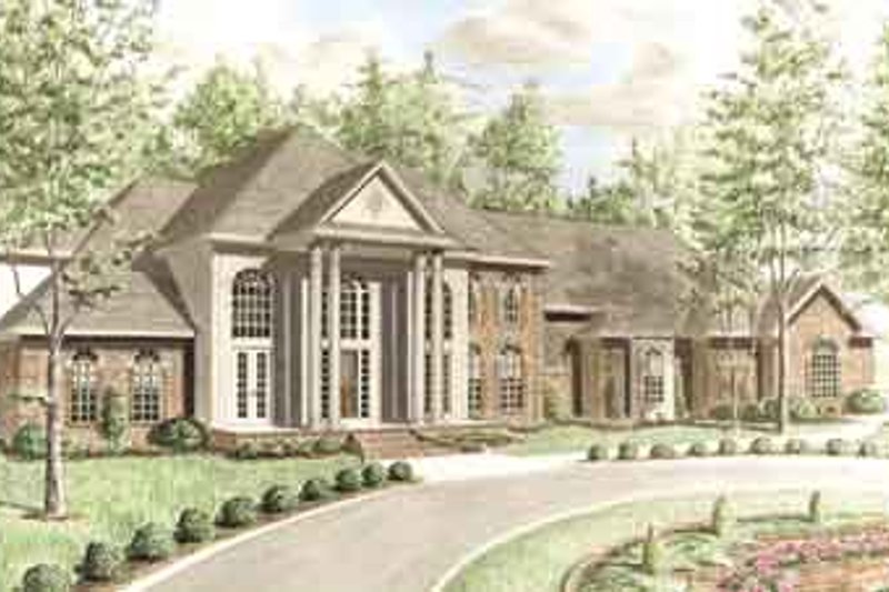 House Blueprint - Southern Exterior - Front Elevation Plan #34-201