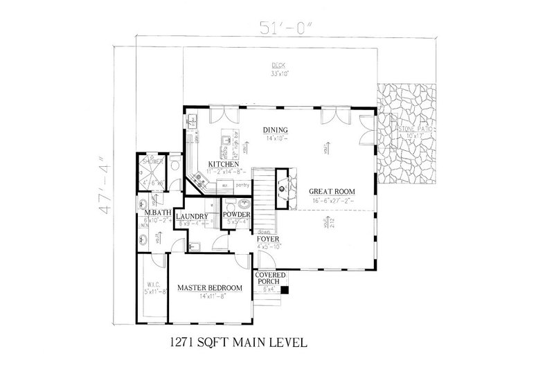 House Design - Floor Plan - Main Floor for Modern House Plan #437-55 - 3 bed, 2.5 bath