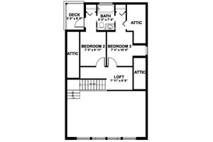 Floor Plan - Upper Floor for Cabin House Plan #126-188 - 3 bed, 2 bath