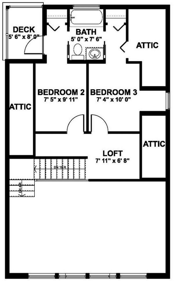 Cabin Floor Plan - Upper Floor Plan #126-188