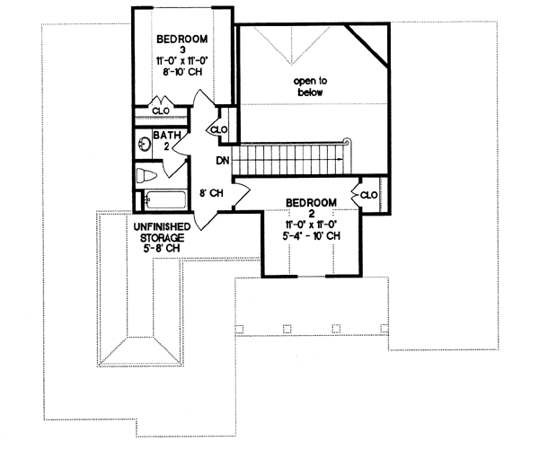 House Design - Country Floor Plan - Upper Floor Plan #20-262