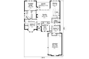 Floor Plan - Main Floor for Traditional House Plan #84-588 - 4 bed, 3 bath
