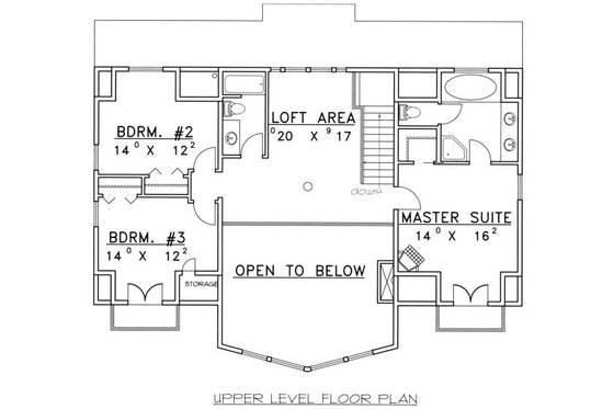 Floor Plan - Upper Floor for Cabin House Plan #117-573 - 4 bed, 3.5 bath