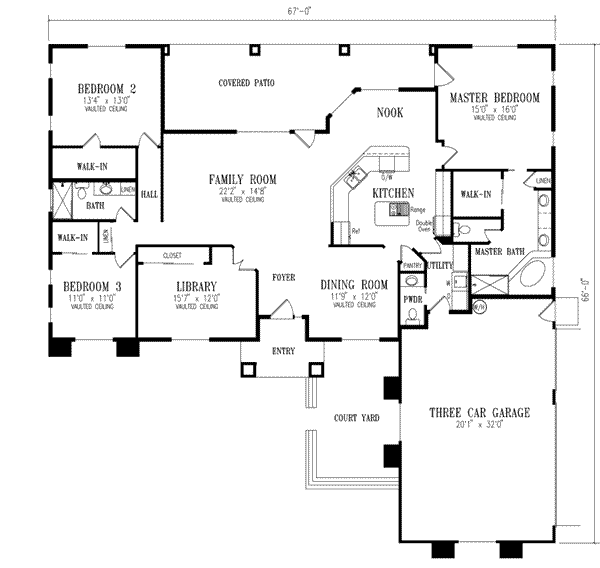 Dream House Plan - Mediterranean Floor Plan - Main Floor Plan #1-499