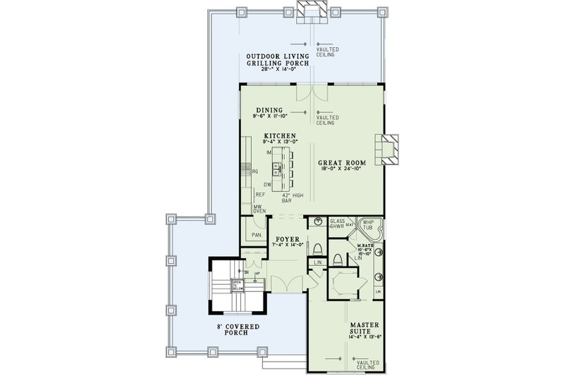 Home Plan - Floor Plan - Main Floor for Country House Plan #17-2533 - 3 bed, 2.5 bath