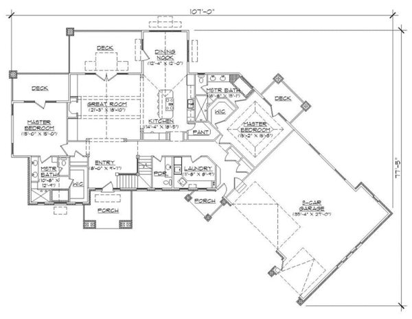 House Design - Craftsman Floor Plan - Main Floor Plan #5-463