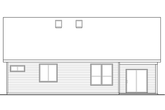 Exterior - Rear Elevation for Traditional House Plan #124-1047 - 3 bed, 3 bath