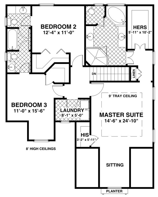 Architectural House Design - Craftsman Floor Plan - Upper Floor Plan #56-722