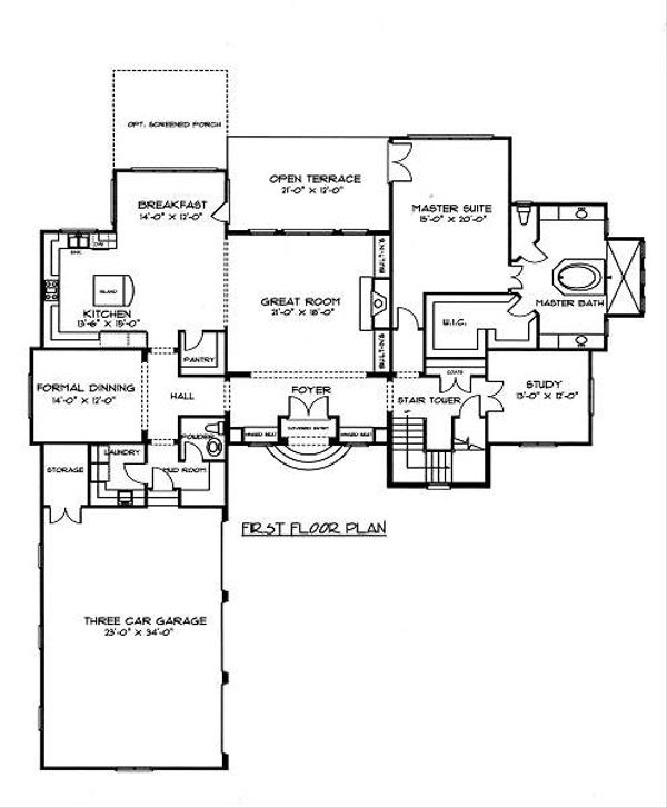 House Design - European Floor Plan - Main Floor Plan #413-144