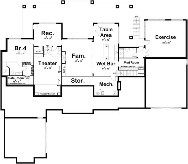 Home Plan - Beach Floor Plan - Lower Floor Plan #455-311