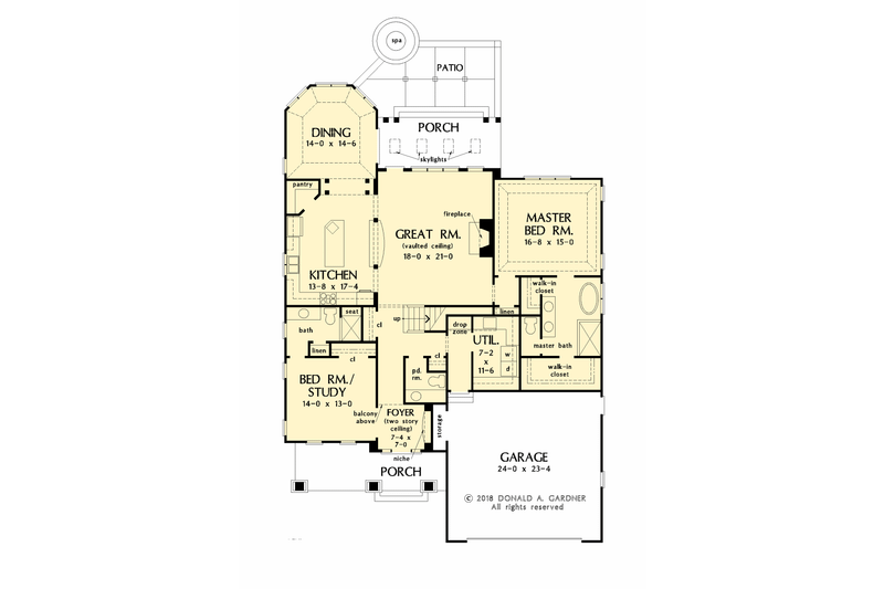 Architectural House Design - Floor Plan - Main Floor for Craftsman House Plan #929-1061 - 5 bed, 4.5 bath