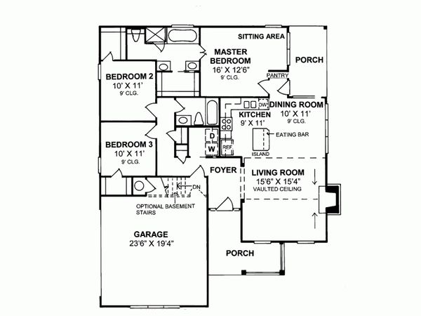 Architectural House Design - Farmhouse Floor Plan - Main Floor Plan #20-335